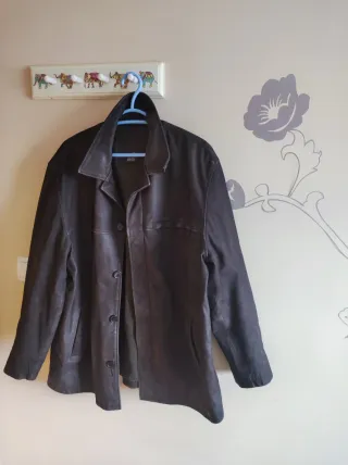 Parka Piel Zara Marrón Talla XL