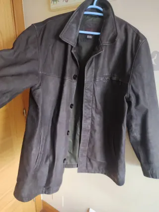 Parka Piel Zara Marrón Talla XL