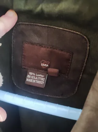 Parka Piel Zara Marrón Talla XL