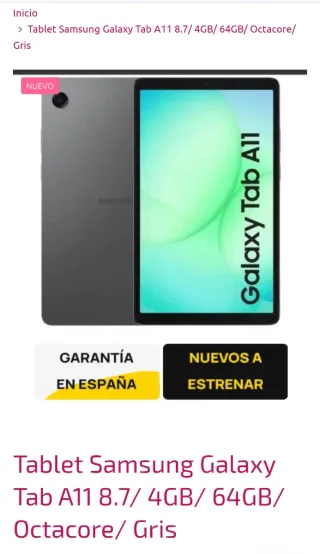 Samsung Galaxy Tab A11 Gris 8.7 4GB/64GB