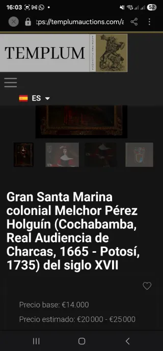 Oleo Colonial Siglo XVI