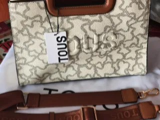 Bolso bandolera Tous beige y marrón