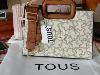 Bolso bandolera Tous beige y marrón