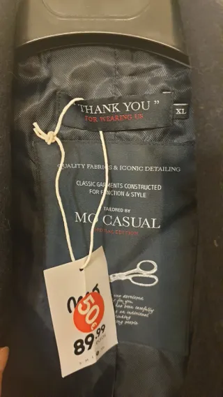 Cappotto Uomo lungo misto Lana Blu Taglia XL nuovo