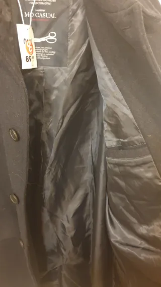 Cappotto Uomo lungo misto Lana Blu Taglia XL nuovo