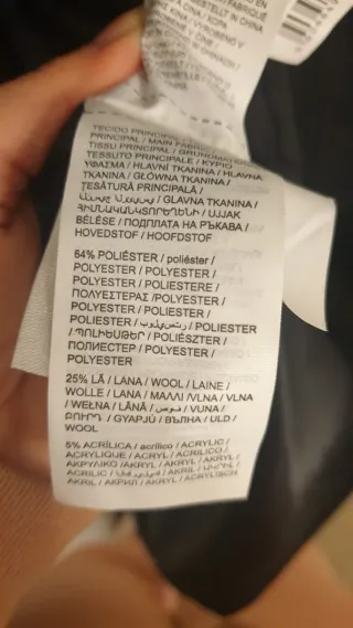 Cappotto Uomo lungo misto Lana Blu Taglia XL nuovo