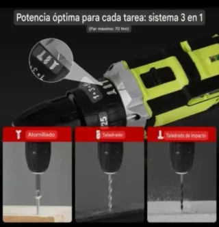 Taladro Atornillador Inalámbrico (2 Baterías)