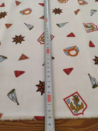 Tessuto cotone stampa nautica - 153 cm x 149 cm
