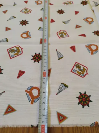 Tessuto cotone stampa nautica - 153 cm x 149 cm