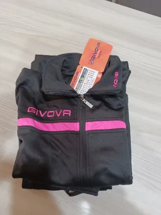 Tuta Givova Tg. L Nera con Dettagli Rosa