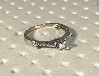 Anillo Oro Blanco 14k Diamantes