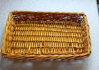 Cesta de mimbre rectangular