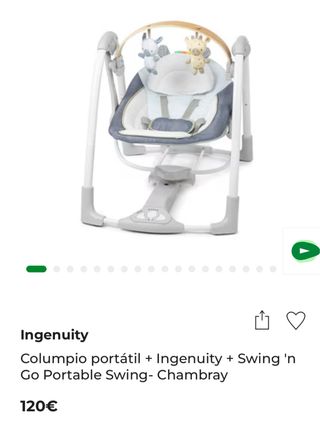 Columpio Ingenuity portátil casi sin uso