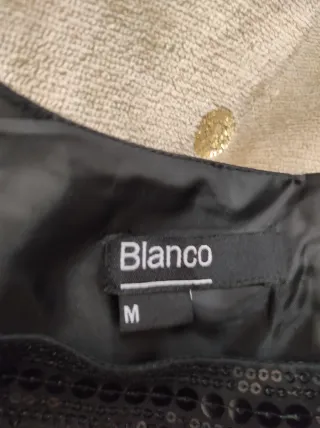 Vestido fiesta lentejuelas Blanco T M