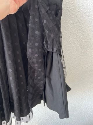 Falda negra tul lunares