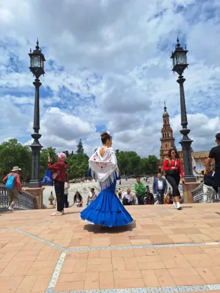 Vestido de flamenca azul