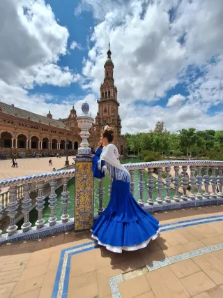 Vestido de flamenca azul