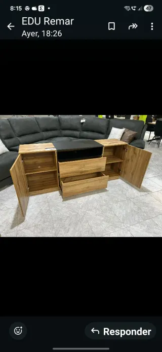 Aparador moderno madera y cristal