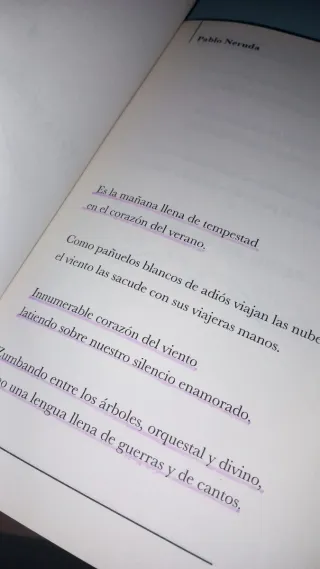 Veinte poemas de amor y una canción desesperada.