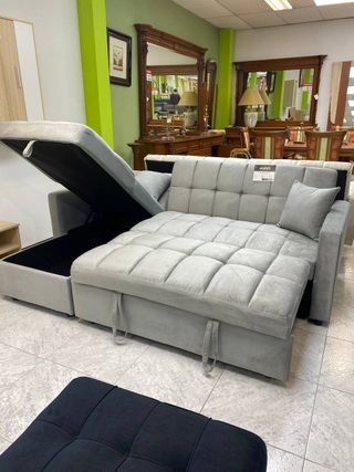 Sofá Cama Chaise Longue Gris Nuevo