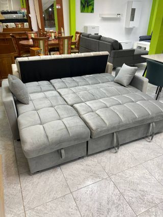 Sofá Cama Chaise Longue Gris Nuevo