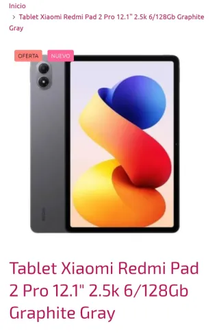 Tablet Xiaomi Redmi Pad 2 Pro 12.1 Gris