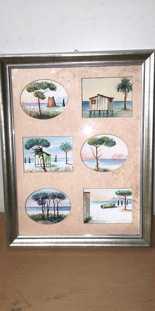 Composizione acquerelli marini