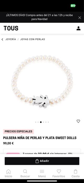 Pulsera Tous Perlas y Figura Niño/Niña