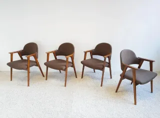 4 Sillas COMPAS de GUILLEUMAS. Vintage, 70s.