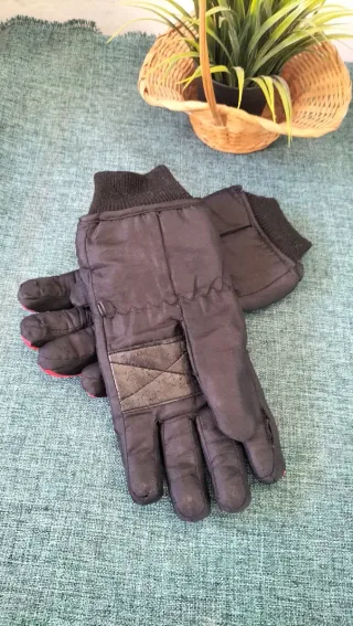 Guantes Polares Unisex Adulto Negro/Rojo