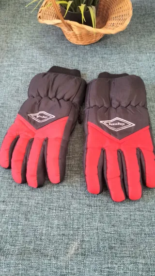 Guantes Polares Unisex Adulto Negro/Rojo