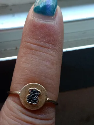Anillo Tous Vermeil con Espinelas Negras