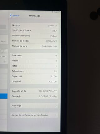 Apple iPad Air Negro/Plateado 2018 No trae cargado