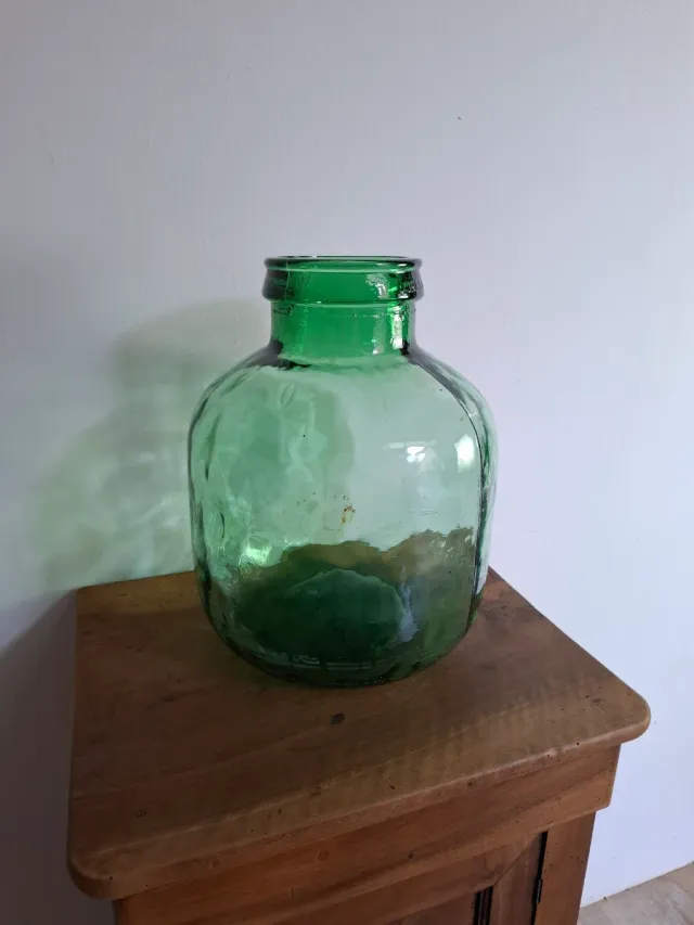 Damajuana catalana antigua verde