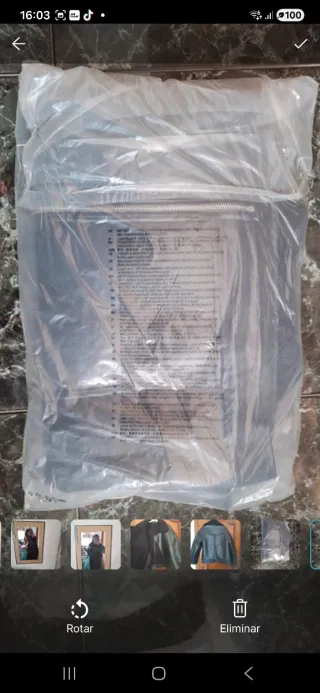 Cazadora biker H&M doble faz negra