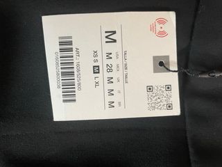 Pantalón negro ancho doble cintura Zara Talla M