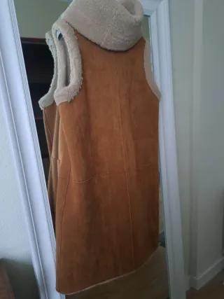 Chaleco largo ante y borreguillo reversible