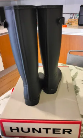 Botas de agua Hunter Refined mujer negras 38