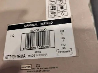 Botas de agua Hunter Refined mujer negras 38