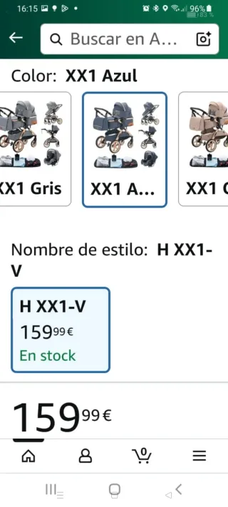 Carrito Bebé 3 Piezas Azul (XX1)