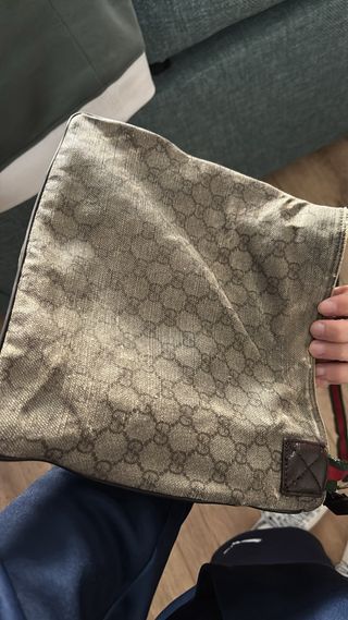 Bandolera Gucci Monogram Beige/Marrón