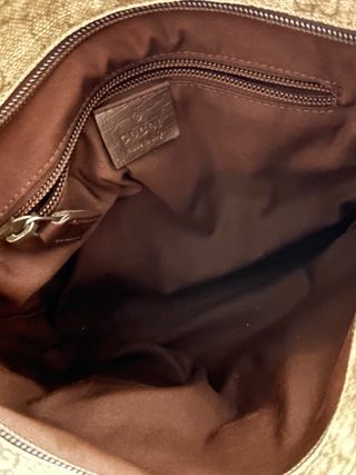 Bandolera Gucci Monogram Beige/Marrón