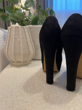 Tacones negros plataforma con brillos