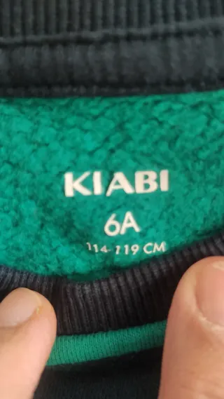 Sudadera niño rayas verde y azul 6 años