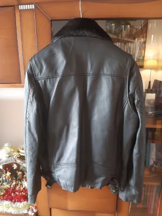 Cazadora Biker Cuero DR&N Negra