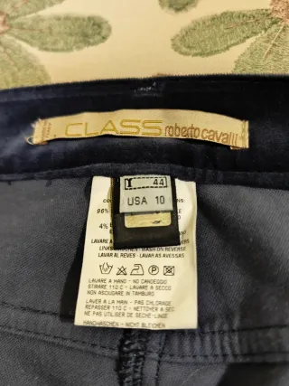 Jeans velluto colore blu con logo lunghezza 109cm