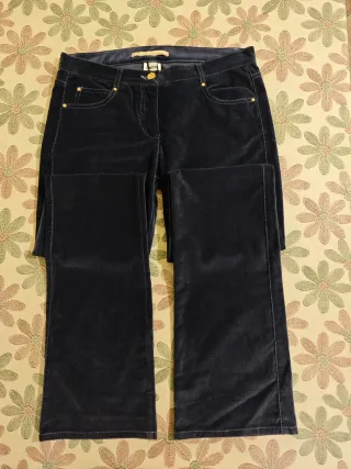 Jeans velluto colore blu con logo lunghezza 109cm