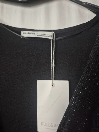 Vestido fiesta Pull&Bear negro brillante