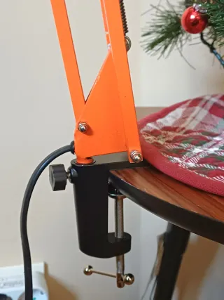 Lámpara Flexo Vintage Años 70 Metal Naranja