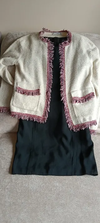 Lote Chaqueta mango y vestido cóctel sin mangas
